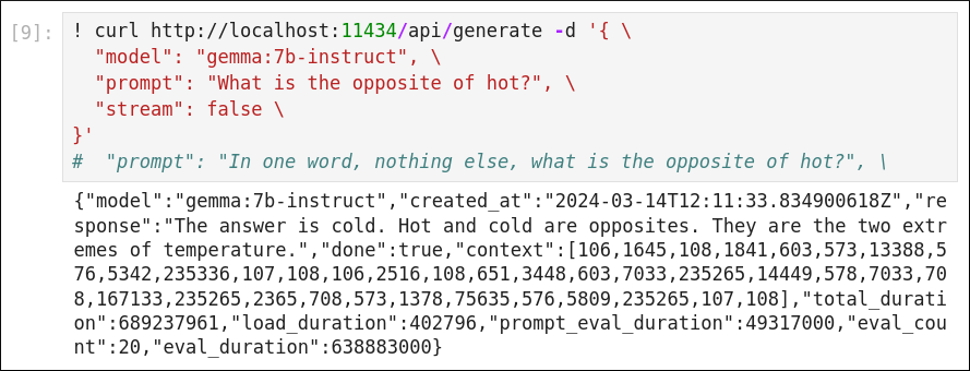 Gemma 1.0 being too helpful using curl